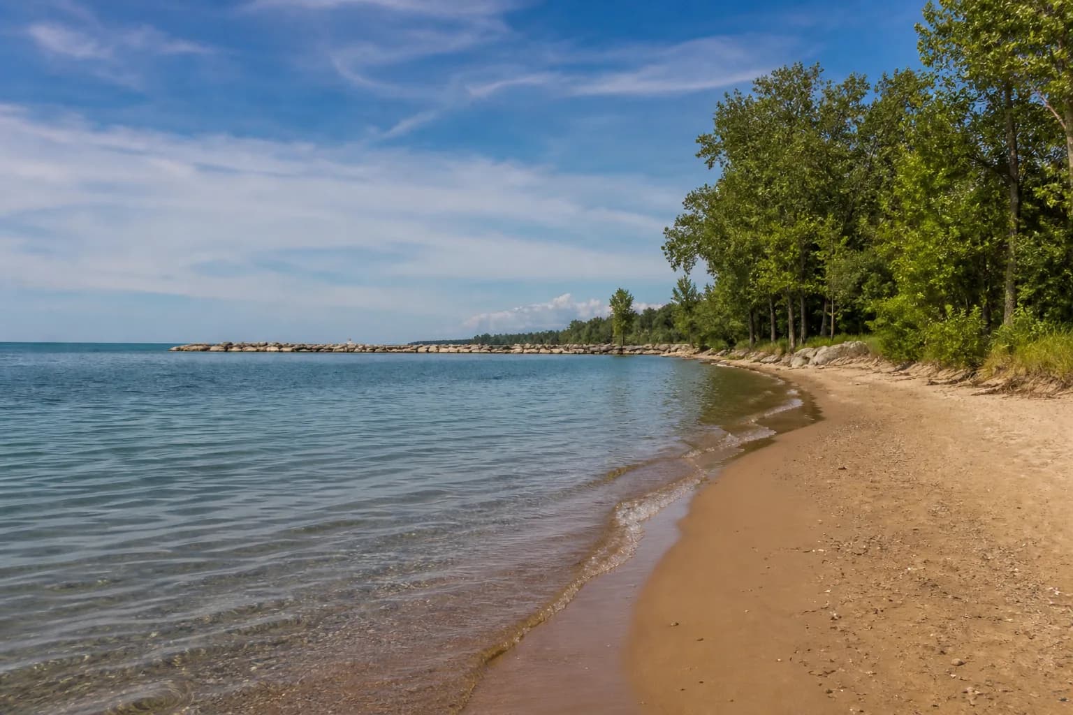 Lexington, Michigan beach on Lake Huron along the Thumb Yard Sale Trail